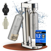 Infinity-S Wassersprudler mit 2x 1,25L Edelstahlflaschen