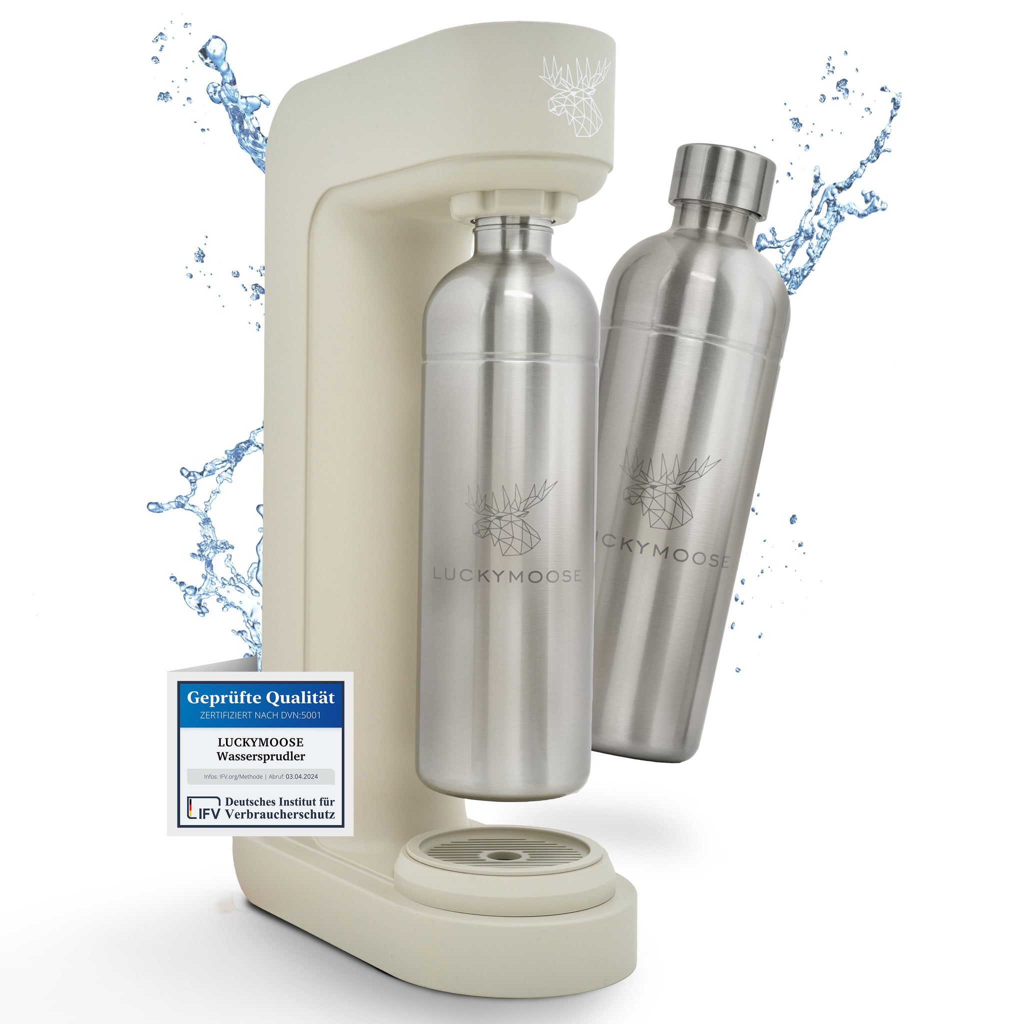 Infinity Wassersprudler mit 2x 1,25L Edelstahlflaschen