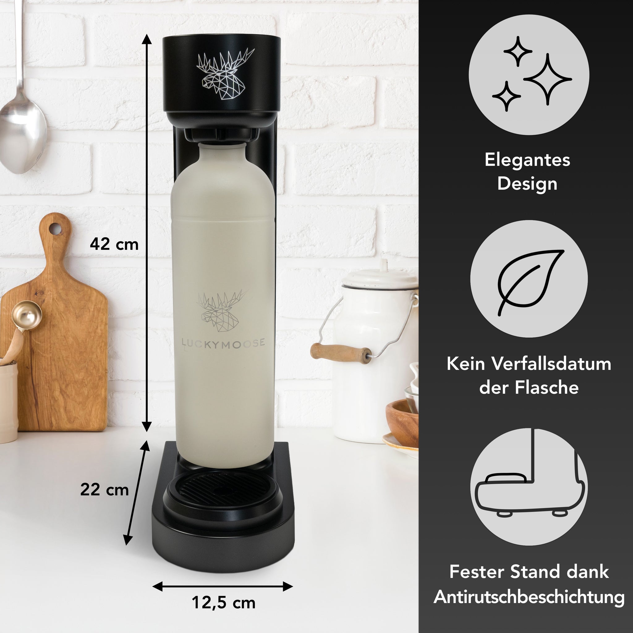 Infinity Wassersprudler mit 2x 1,25L Edelstahlflaschen