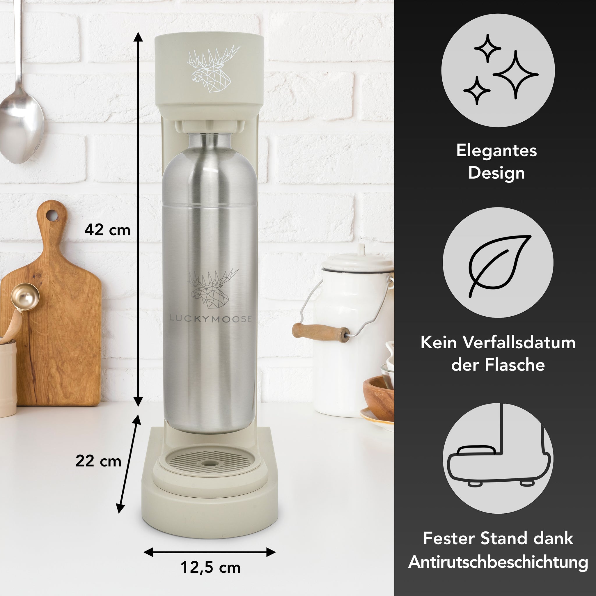 Infinity Wassersprudler mit 2x 1,25L Edelstahlflaschen