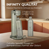 Infinity-S Wassersprudler mit 2x 1,25L Edelstahlflaschen