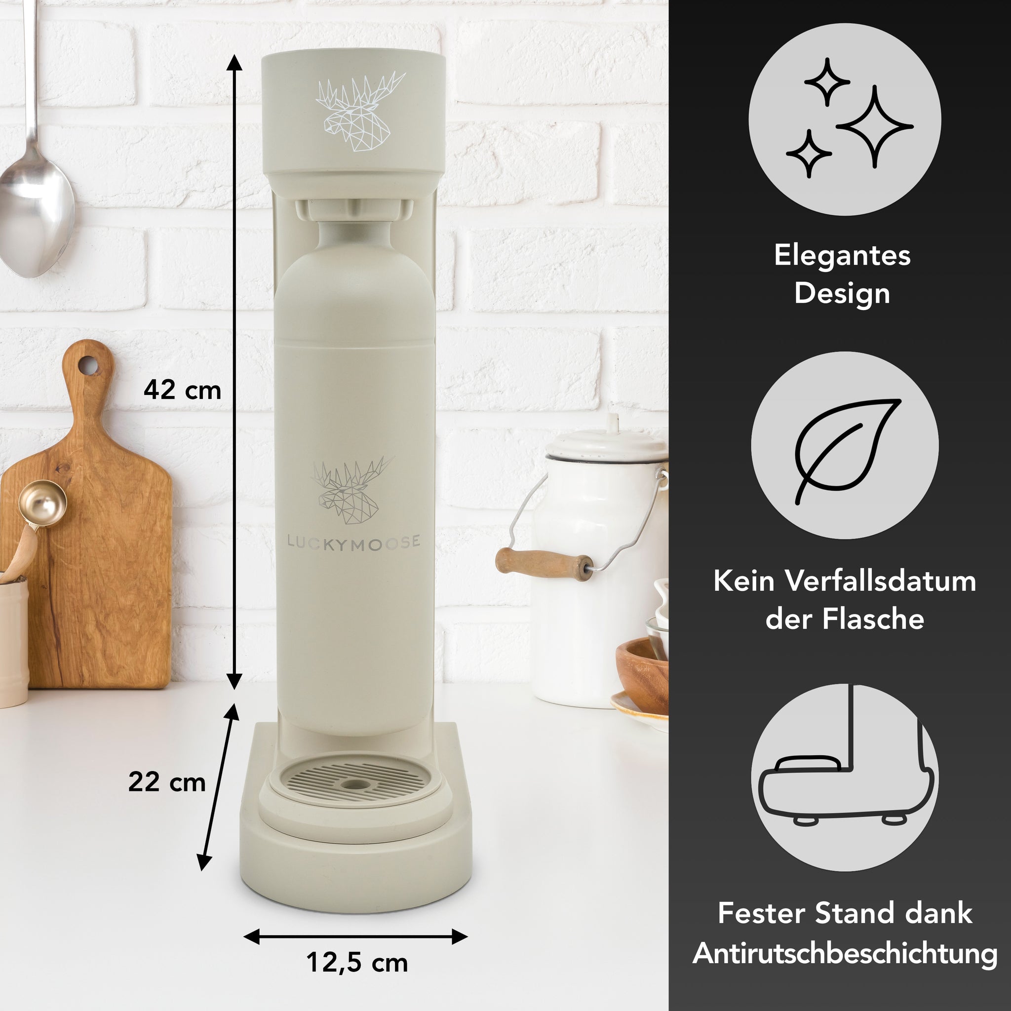 Infinity Wassersprudler mit 2x 1,25L Edelstahlflaschen