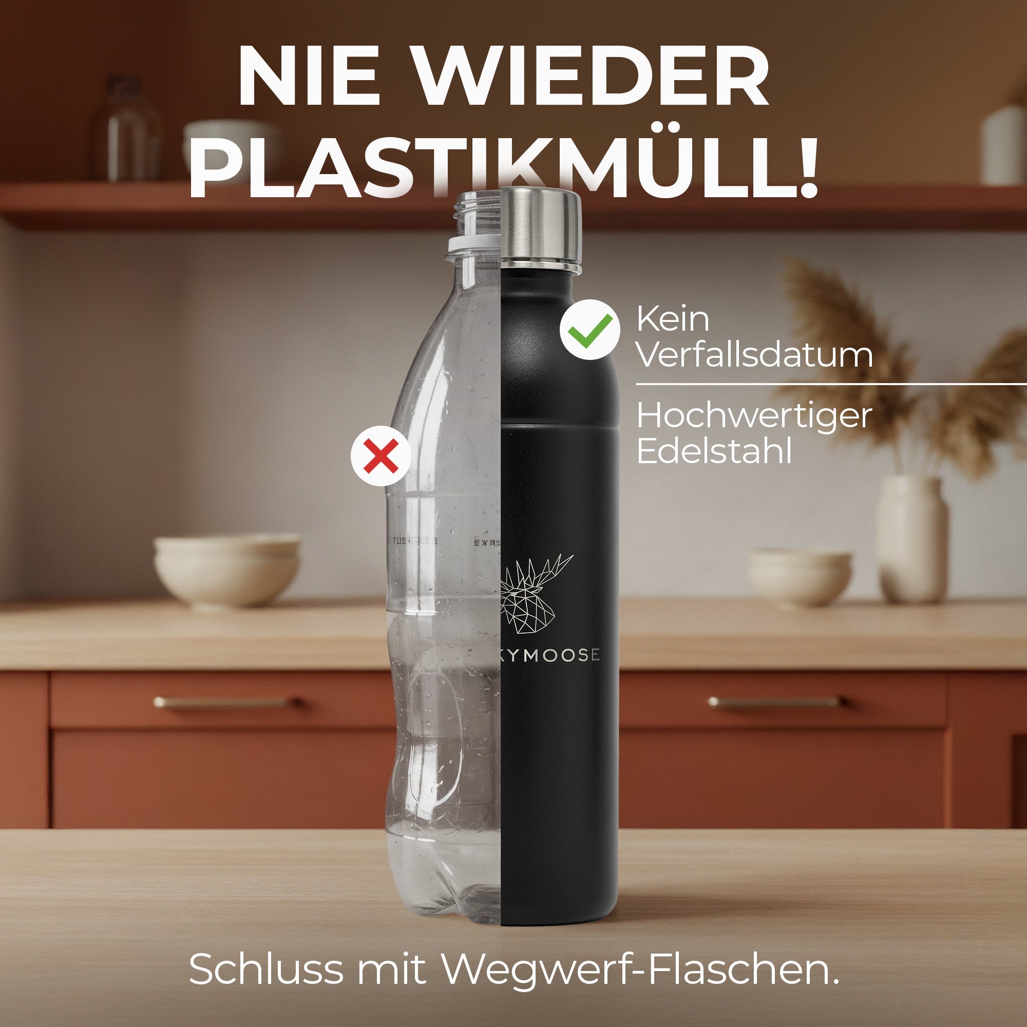 Infinity Edelstahlflasche für 1,1L & 0,75L Sodastream TERRA & DUO