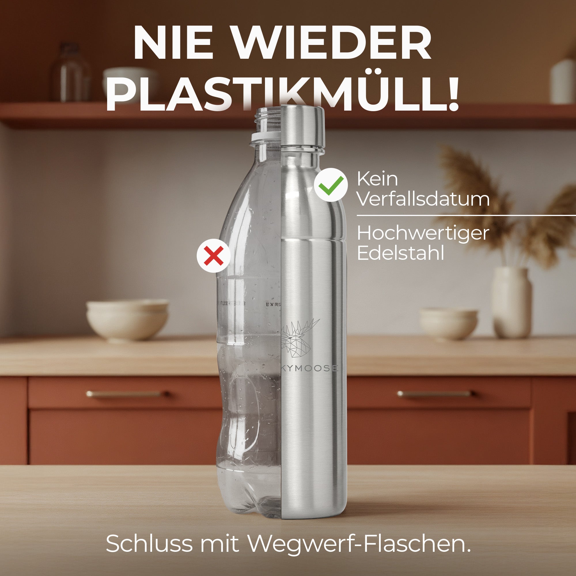 Infinity Edelstahlflasche für 1,1L & 0,75L Sodastream TERRA & DUO