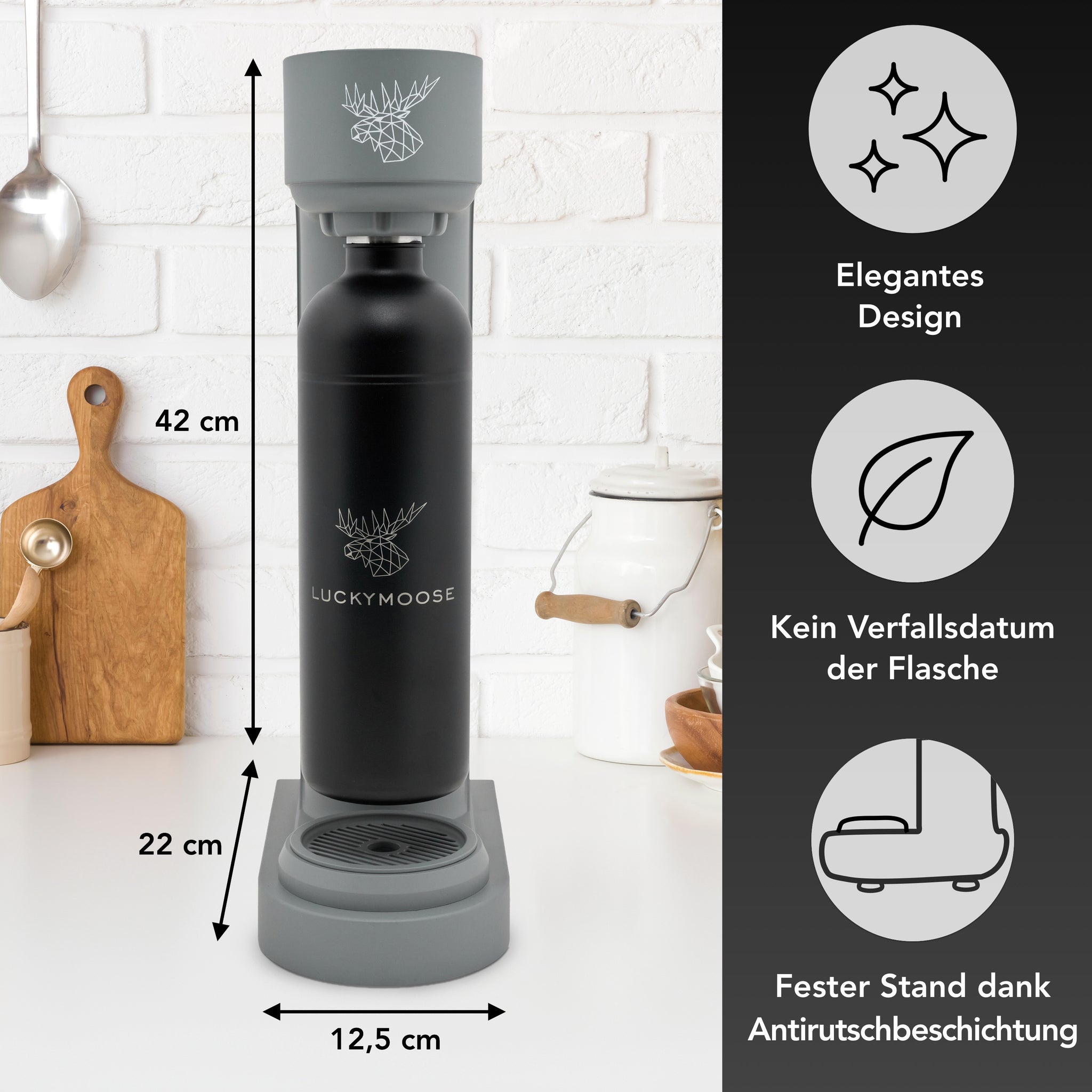 Infinity Wassersprudler mit 2x 1,25L Edelstahlflaschen