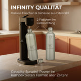 Infinity-S Wassersprudler mit 2x 1,25L Edelstahlflaschen