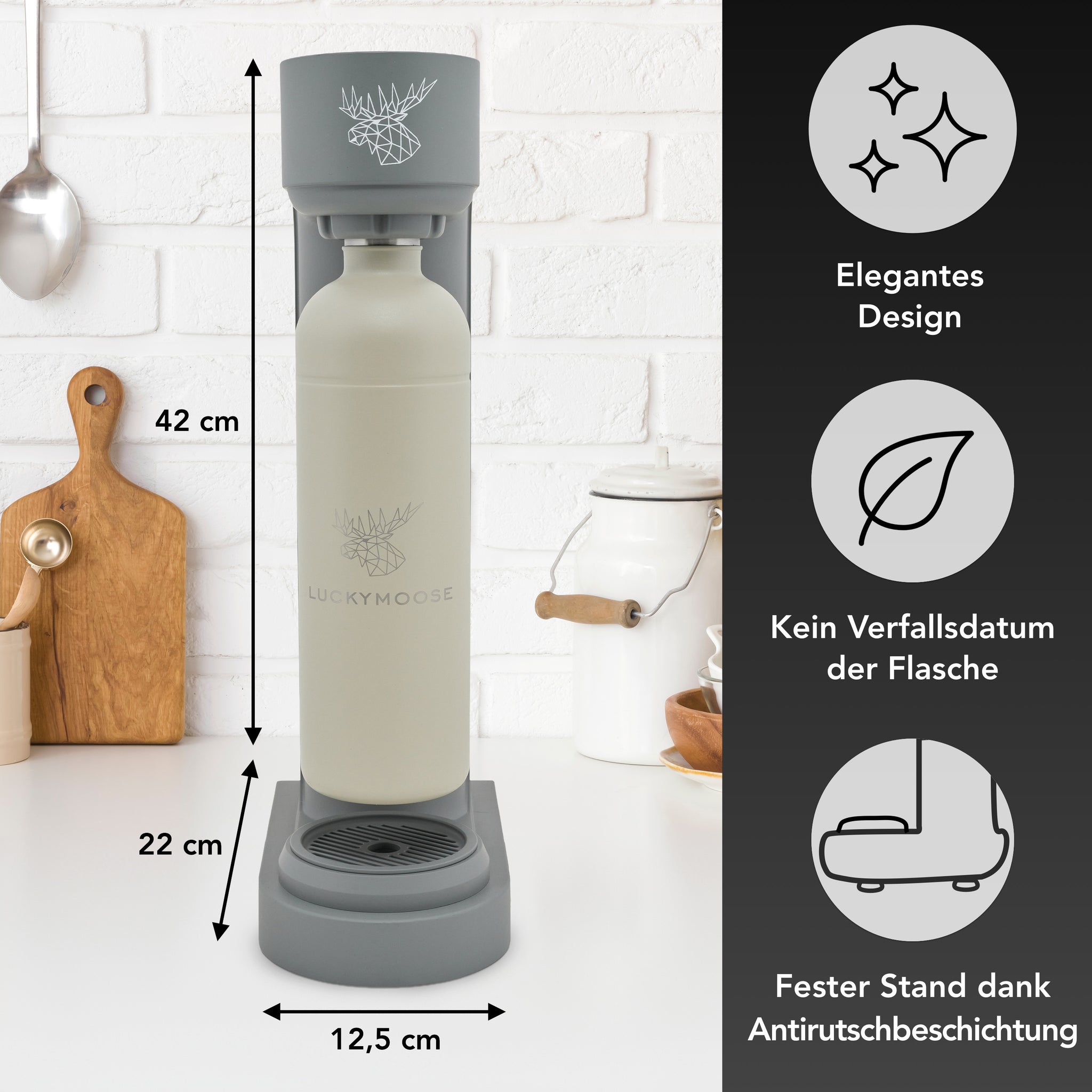 Infinity Wassersprudler mit 2x 1,25L Edelstahlflaschen