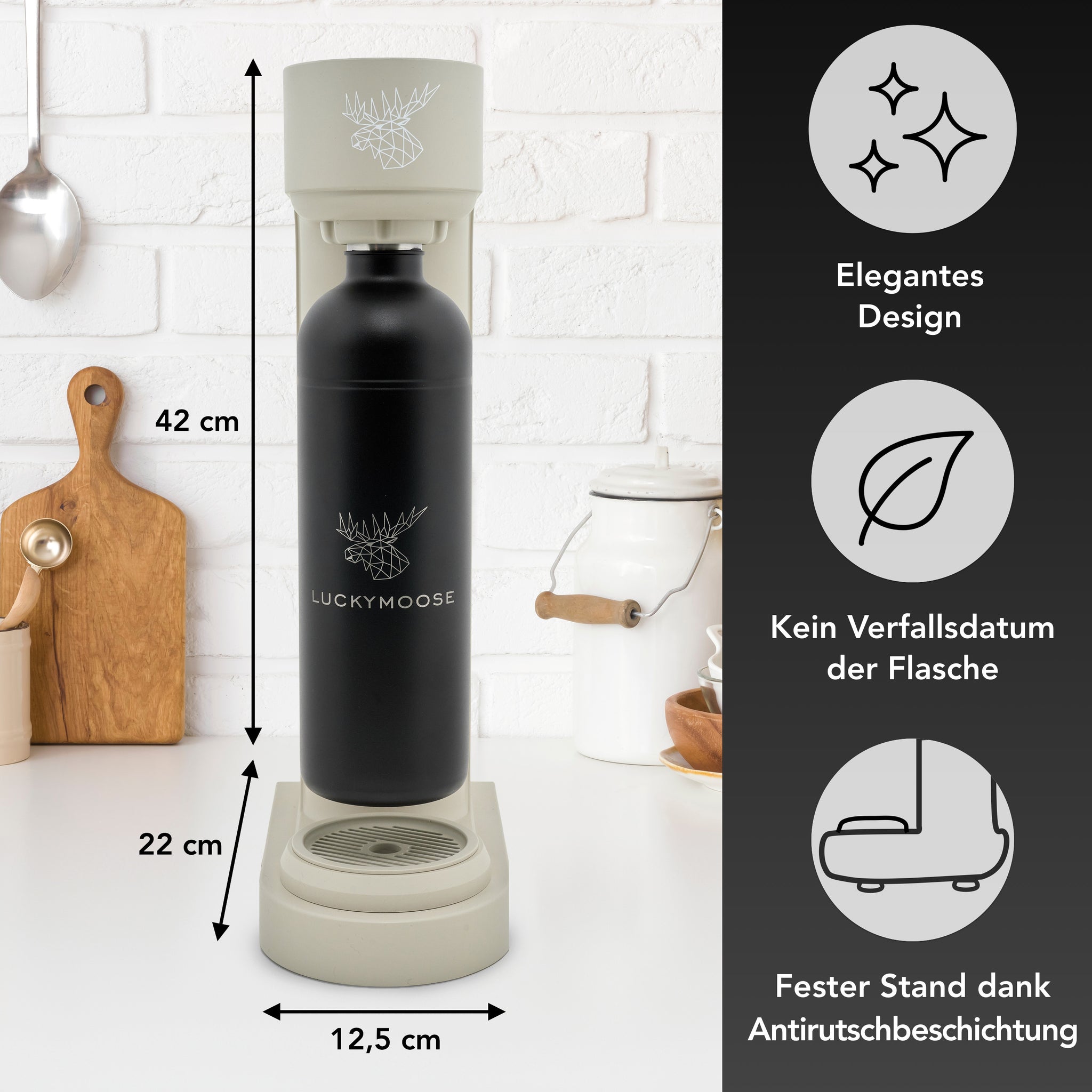 Infinity Wassersprudler mit 2x 1,25L Edelstahlflaschen