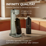 Infinity-S Wassersprudler mit 2x 1,25L Edelstahlflaschen