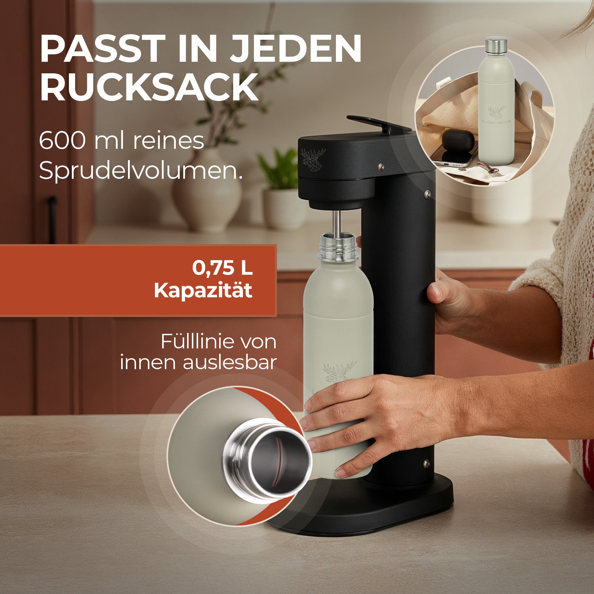 Infinity Edelstahlflasche für 1,1L & 0,75L Sodastream TERRA & DUO