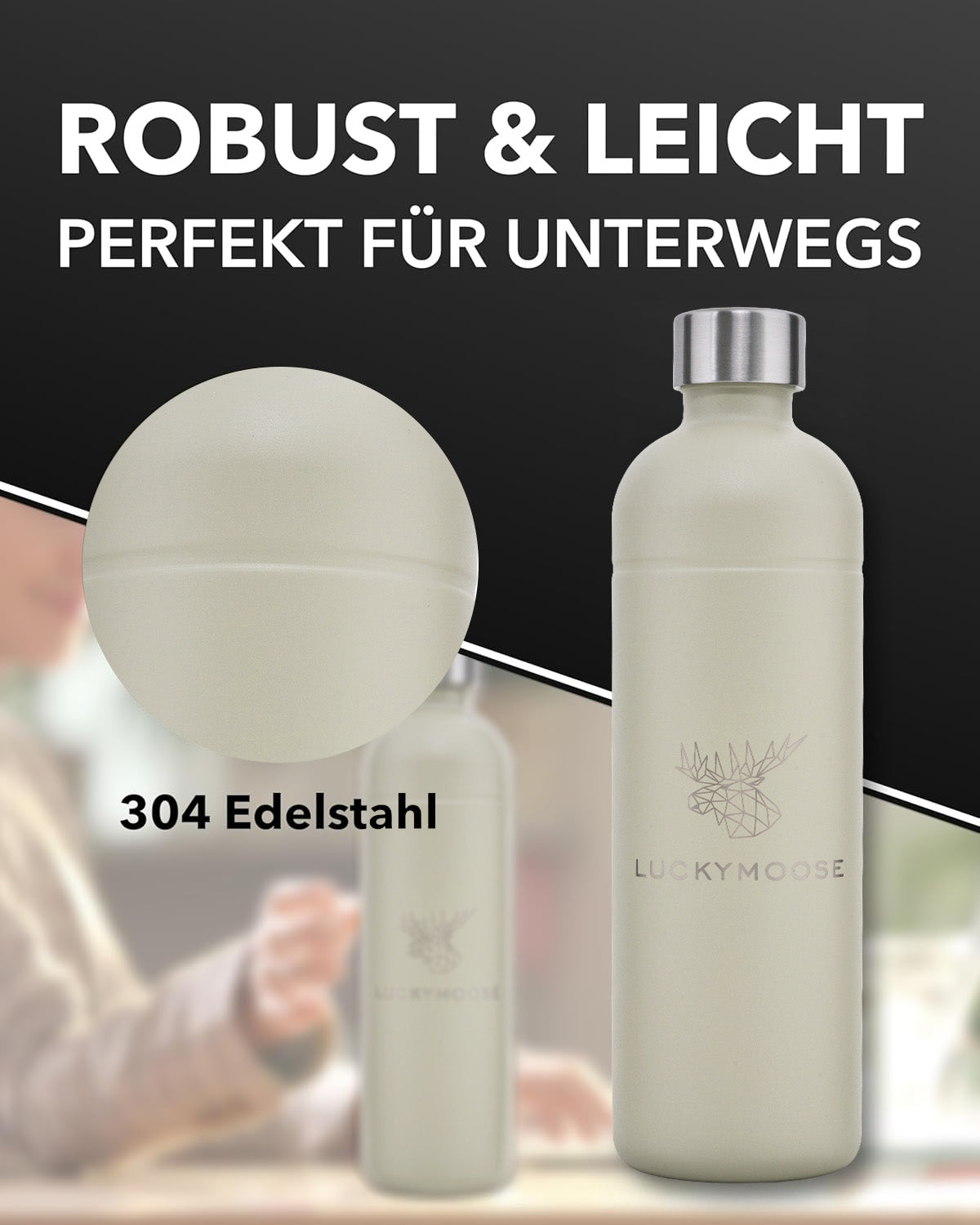 Infinity Edelstahlflasche 1,25L für Aarke, Philips, Brita