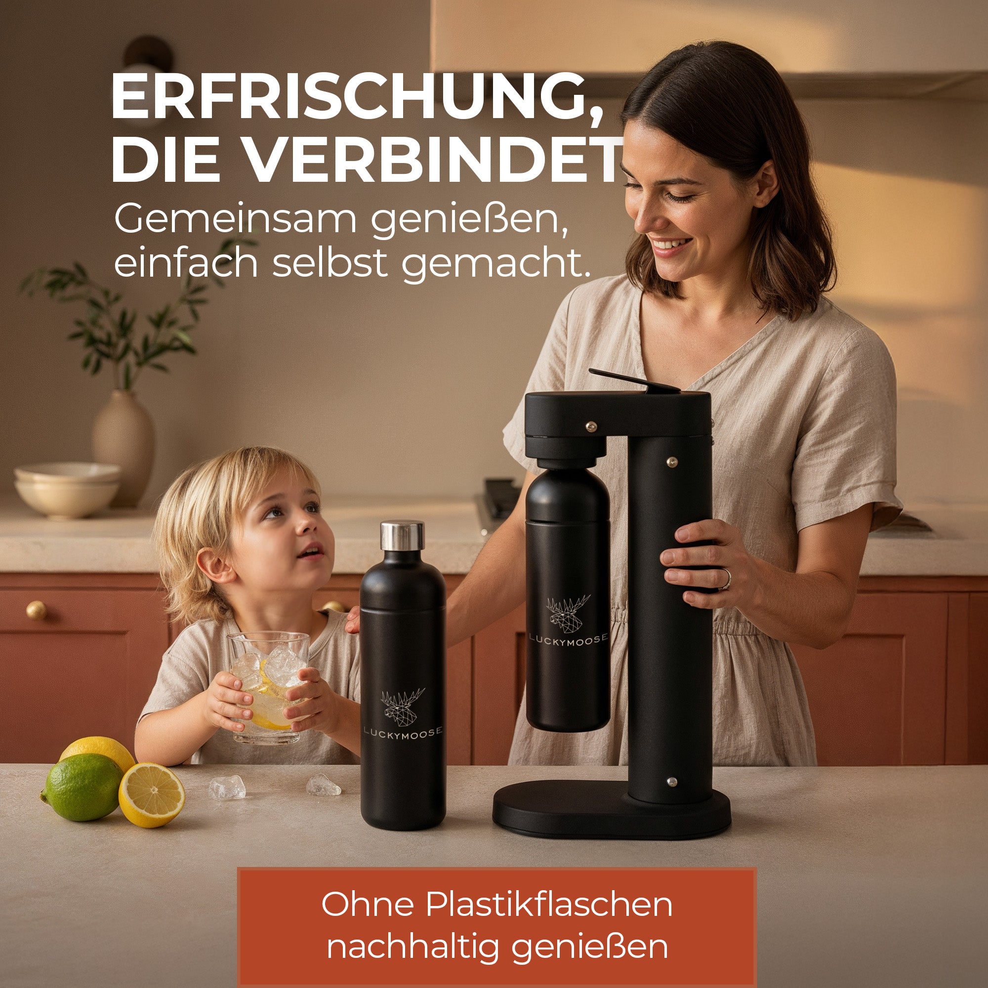 Infinity-S Wassersprudler mit 2x 1,25L Edelstahlflaschen