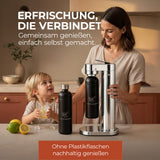 Infinity-S Wassersprudler mit 2x 1,25L Edelstahlflaschen