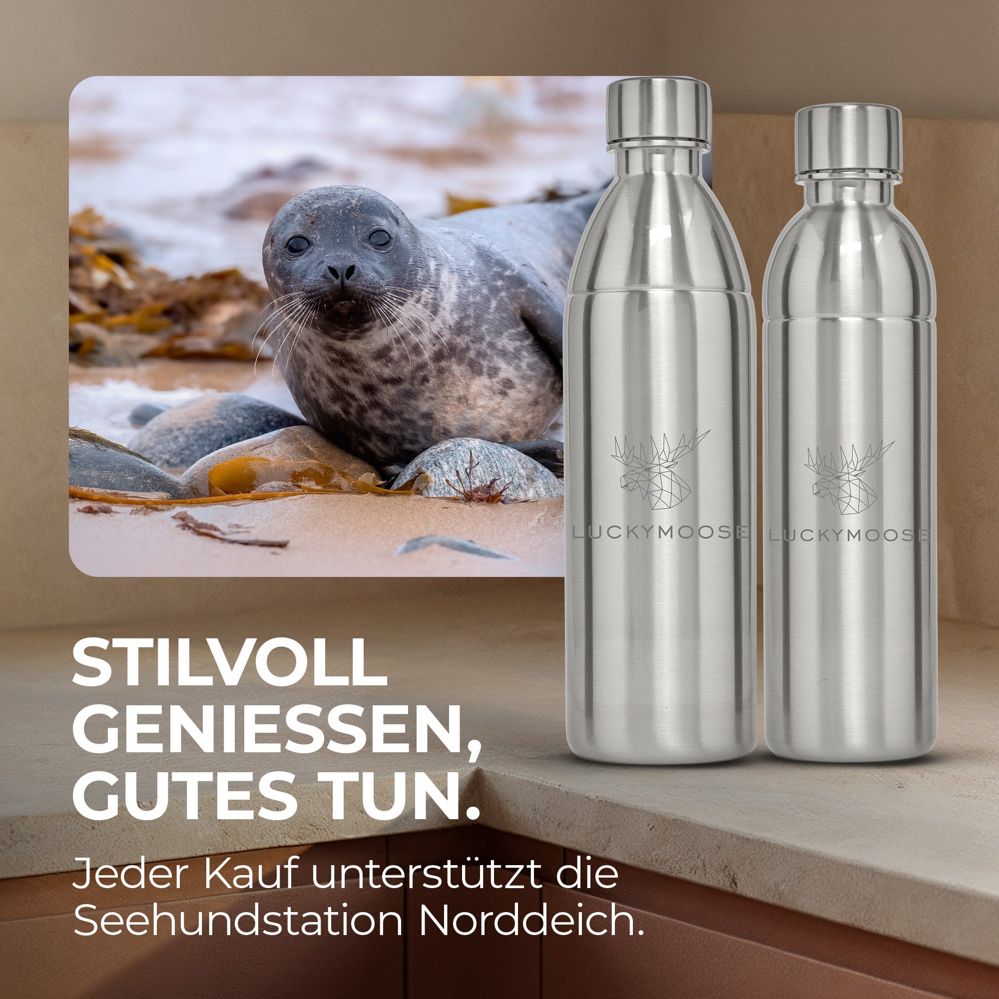 Infinity Edelstahlflasche für 1,1L & 0,75L Sodastream TERRA & DUO