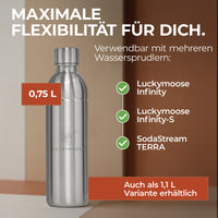 Infinity Edelstahlflasche für 1,1L & 0,75L Sodastream TERRA & DUO