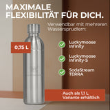 Infinity Edelstahlflasche für 1,1L & 0,75L Sodastream TERRA & DUO