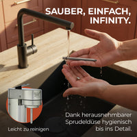 Infinity-S Wassersprudler mit 2x 1,25L Edelstahlflaschen