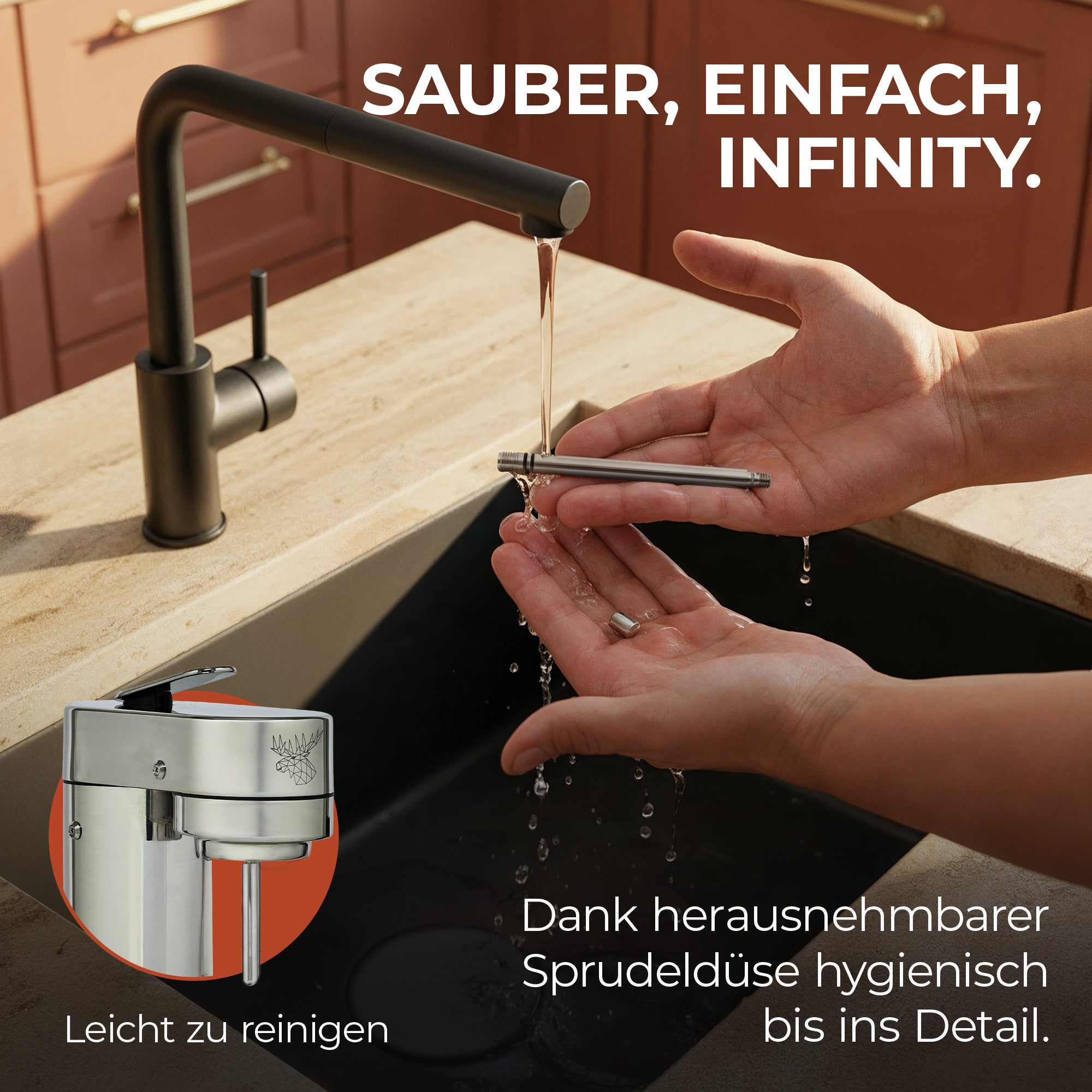 Infinity-S Wassersprudler mit 2x 1,25L Edelstahlflaschen