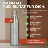 Infinity Edelstahlflasche für 1,1L & 0,75L Sodastream TERRA & DUO