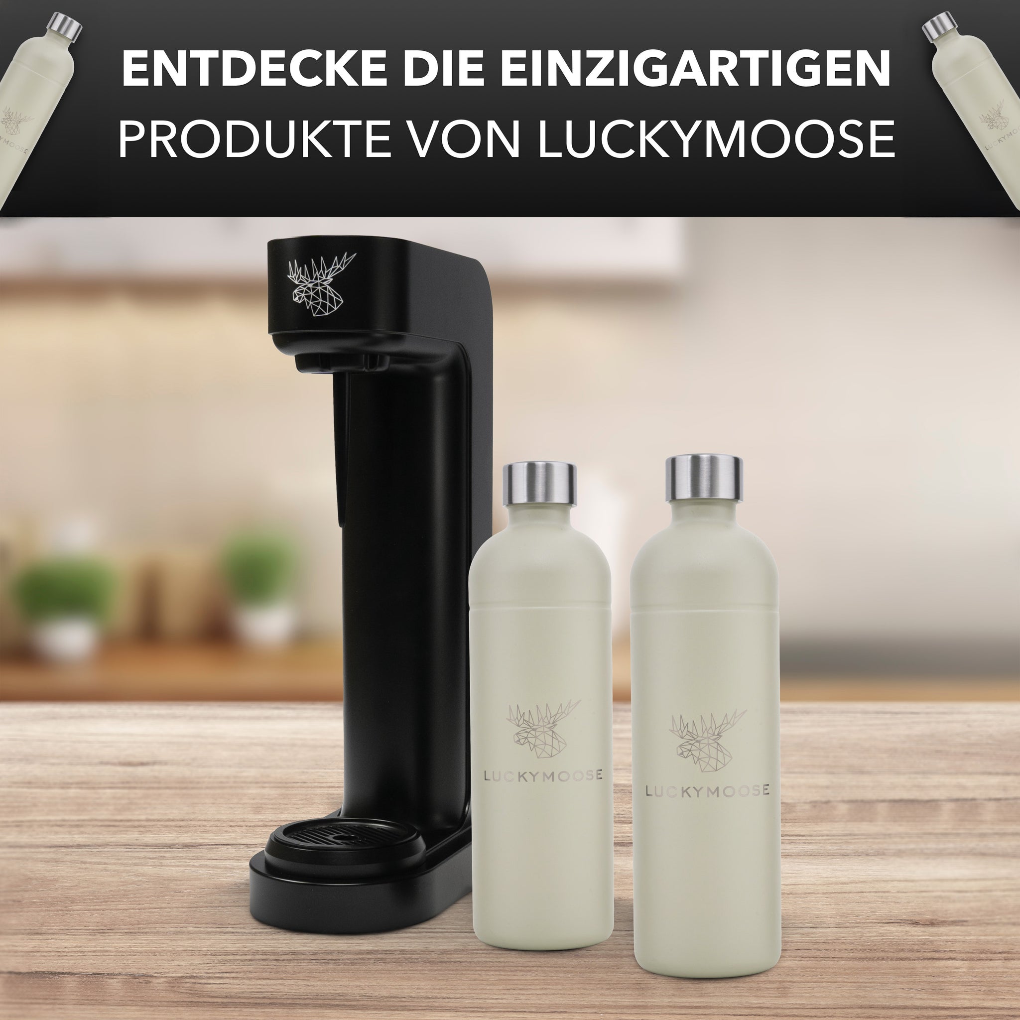 Infinity Wassersprudler mit 2x 1,25L Edelstahlflaschen