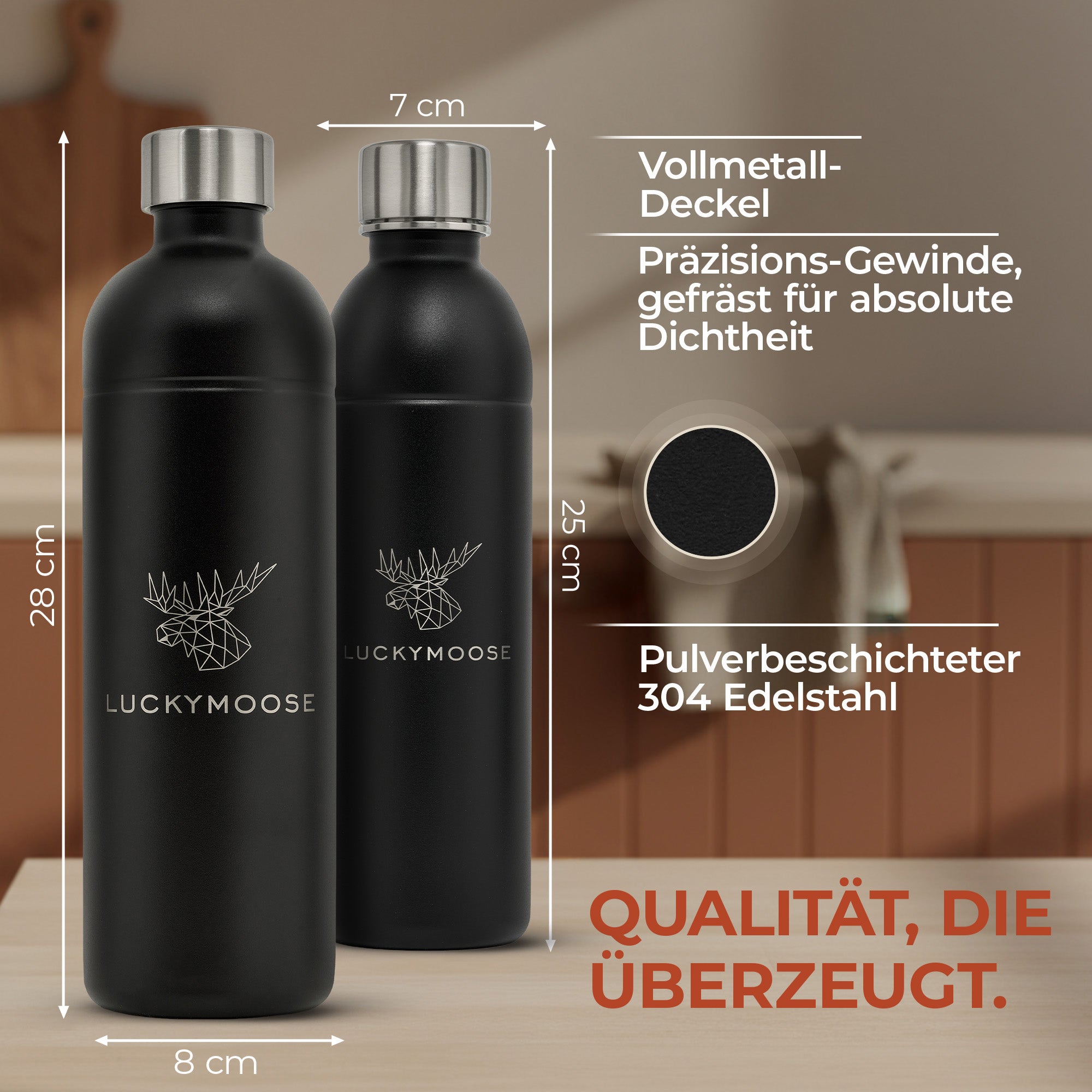 Infinity Edelstahlflasche 1,25L für Aarke, Philips, Brita