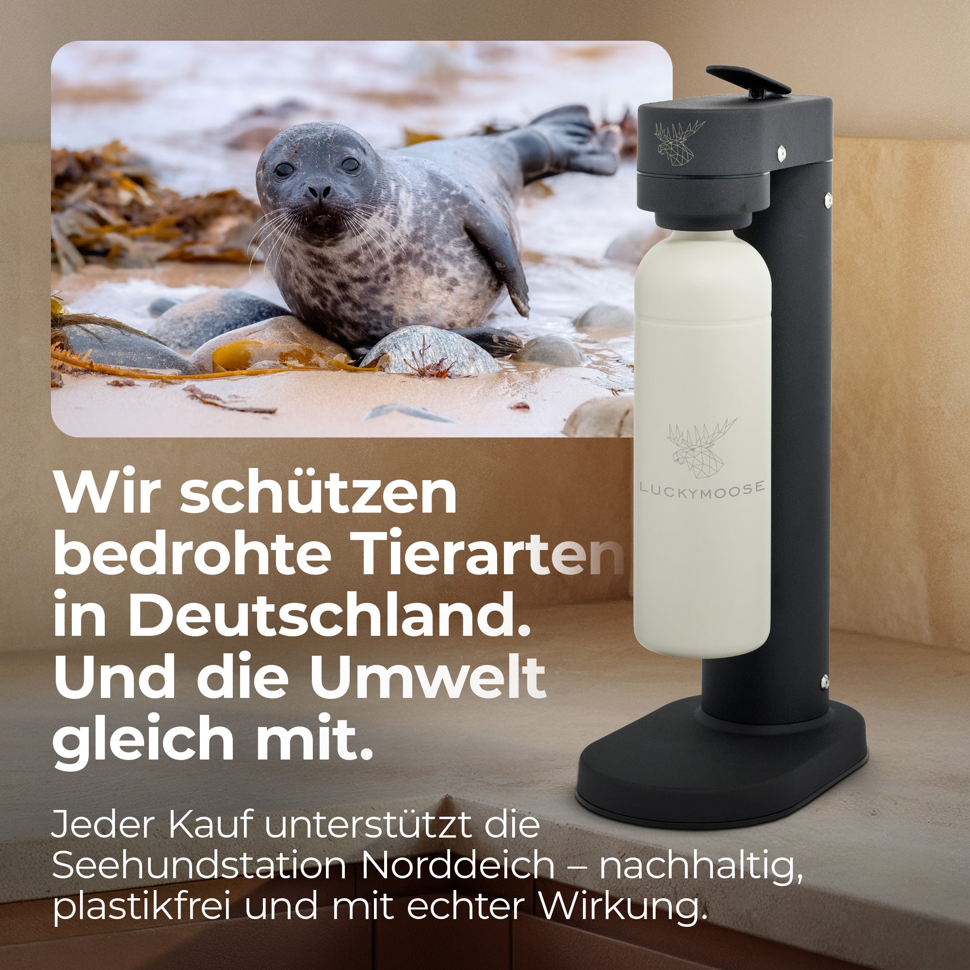 Infinity-S Wassersprudler mit 2x 1,25L Edelstahlflaschen