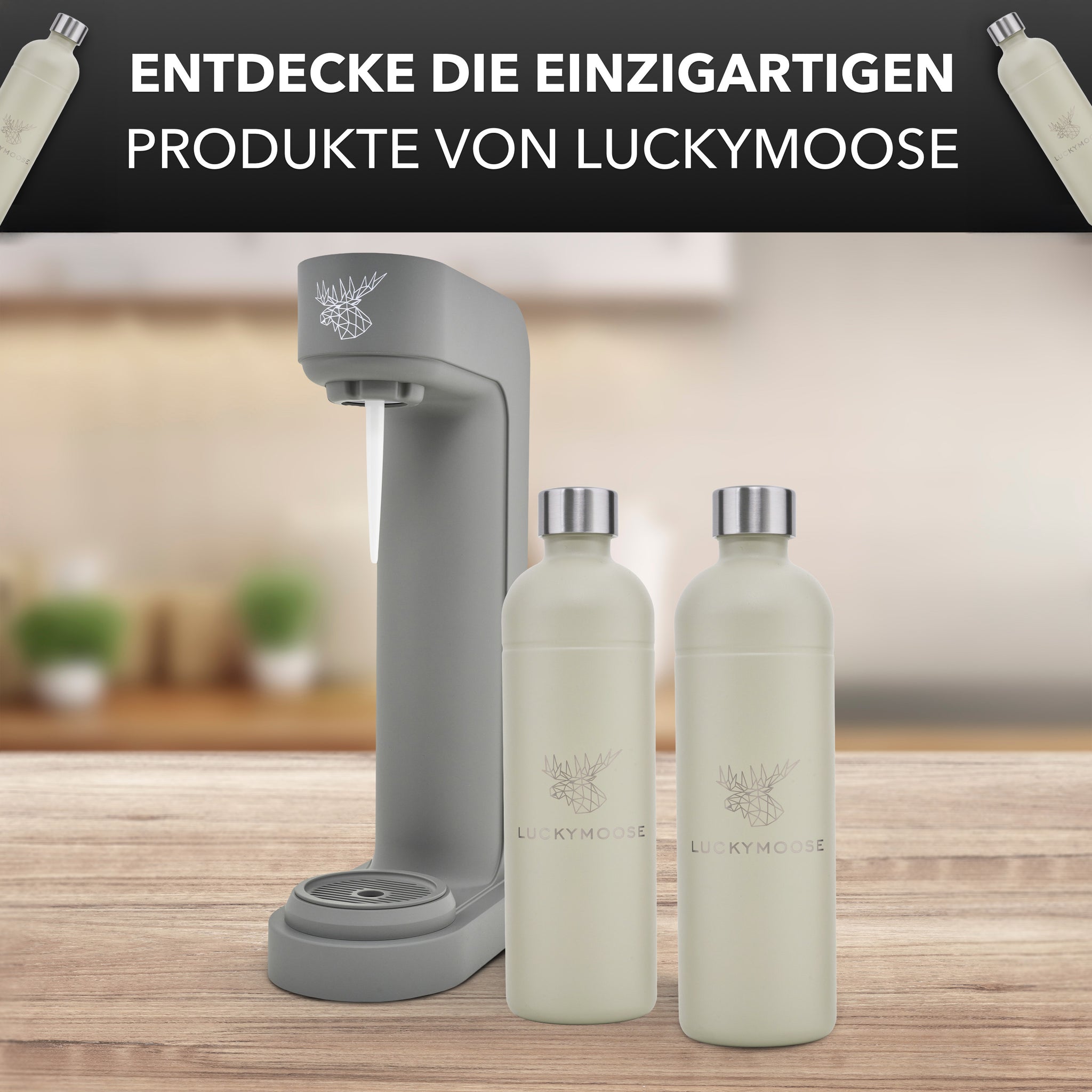 Infinity Wassersprudler mit 2x 1,25L Edelstahlflaschen