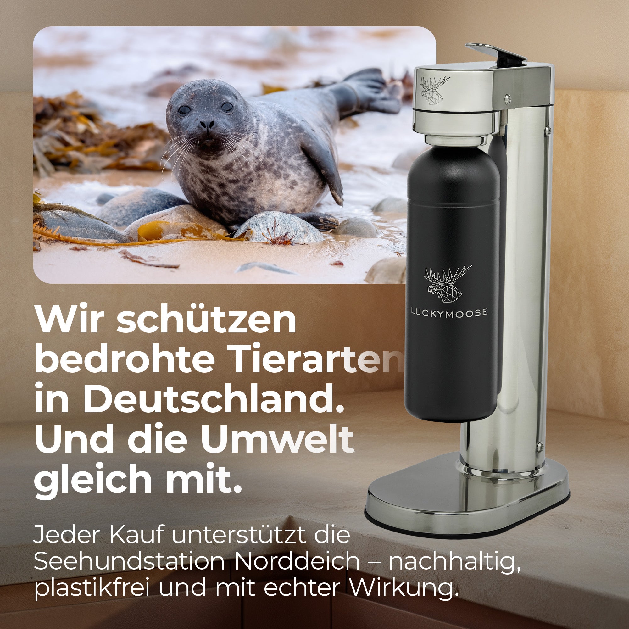 Infinity-S Wassersprudler mit 2x 1,25L Edelstahlflaschen