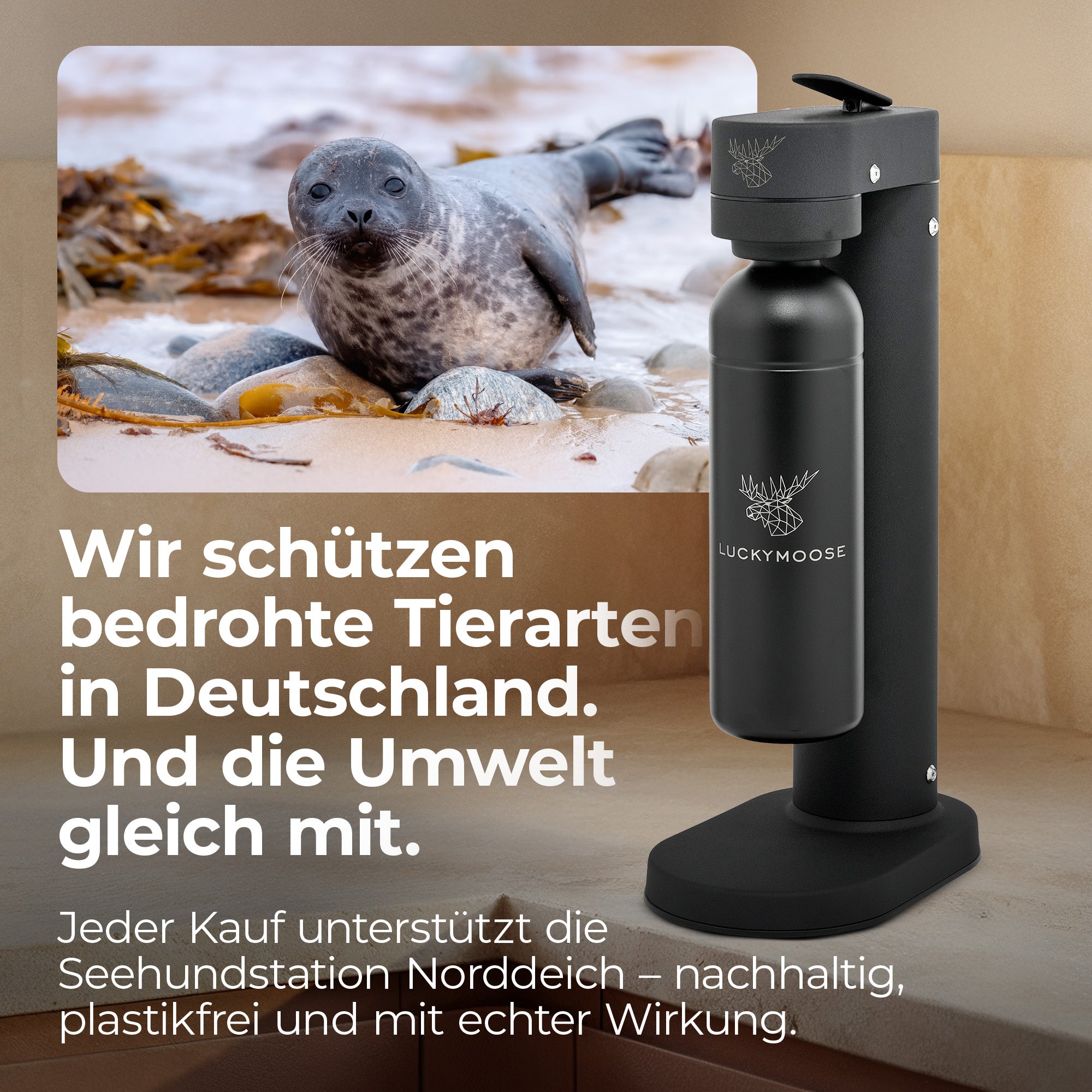 Infinity-S Wassersprudler mit 2x 1,25L Edelstahlflaschen