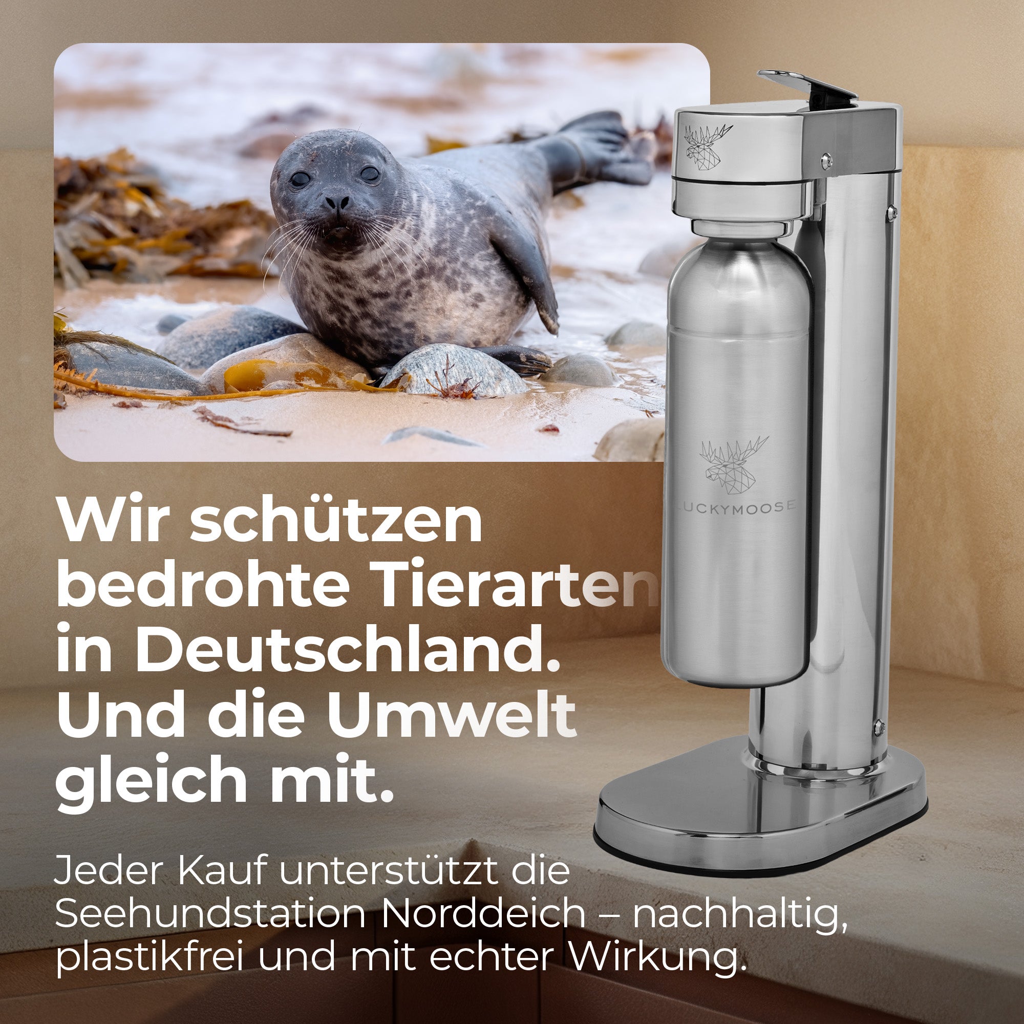 Infinity-S Wassersprudler mit 2x 1,25L Edelstahlflaschen