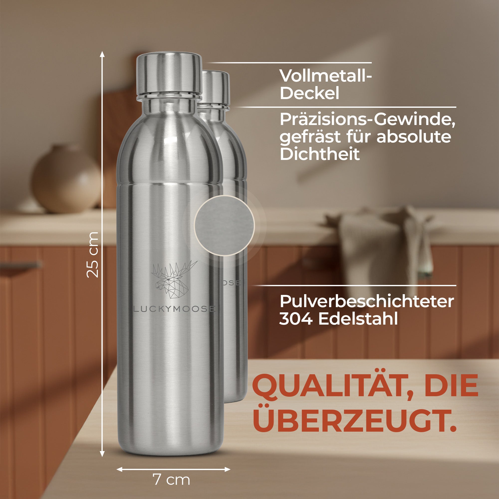 Infinity Edelstahlflasche für 1,1L & 0,75L Sodastream TERRA & DUO