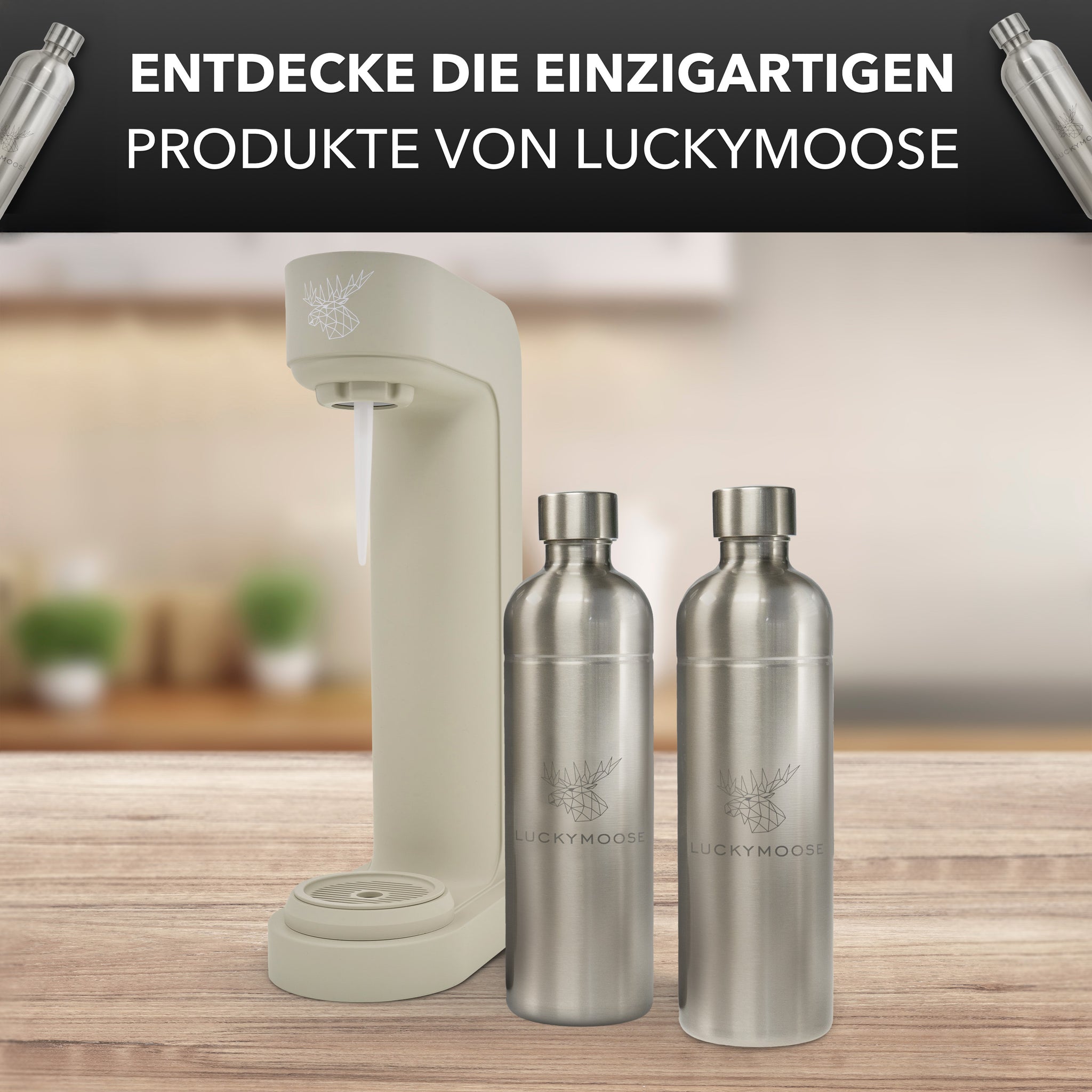 Infinity Wassersprudler mit 2x 1,25L Edelstahlflaschen