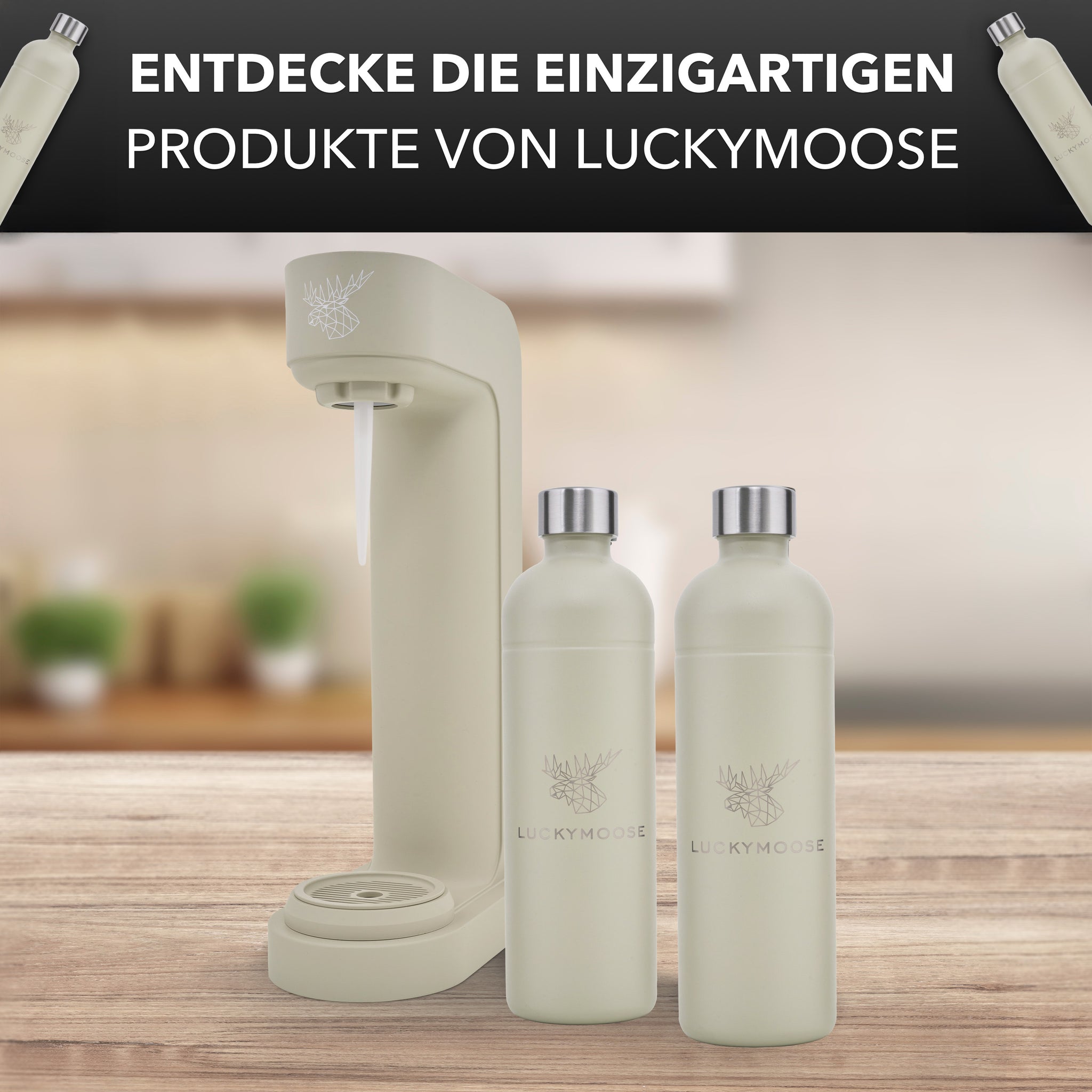 Infinity Wassersprudler mit 2x 1,25L Edelstahlflaschen