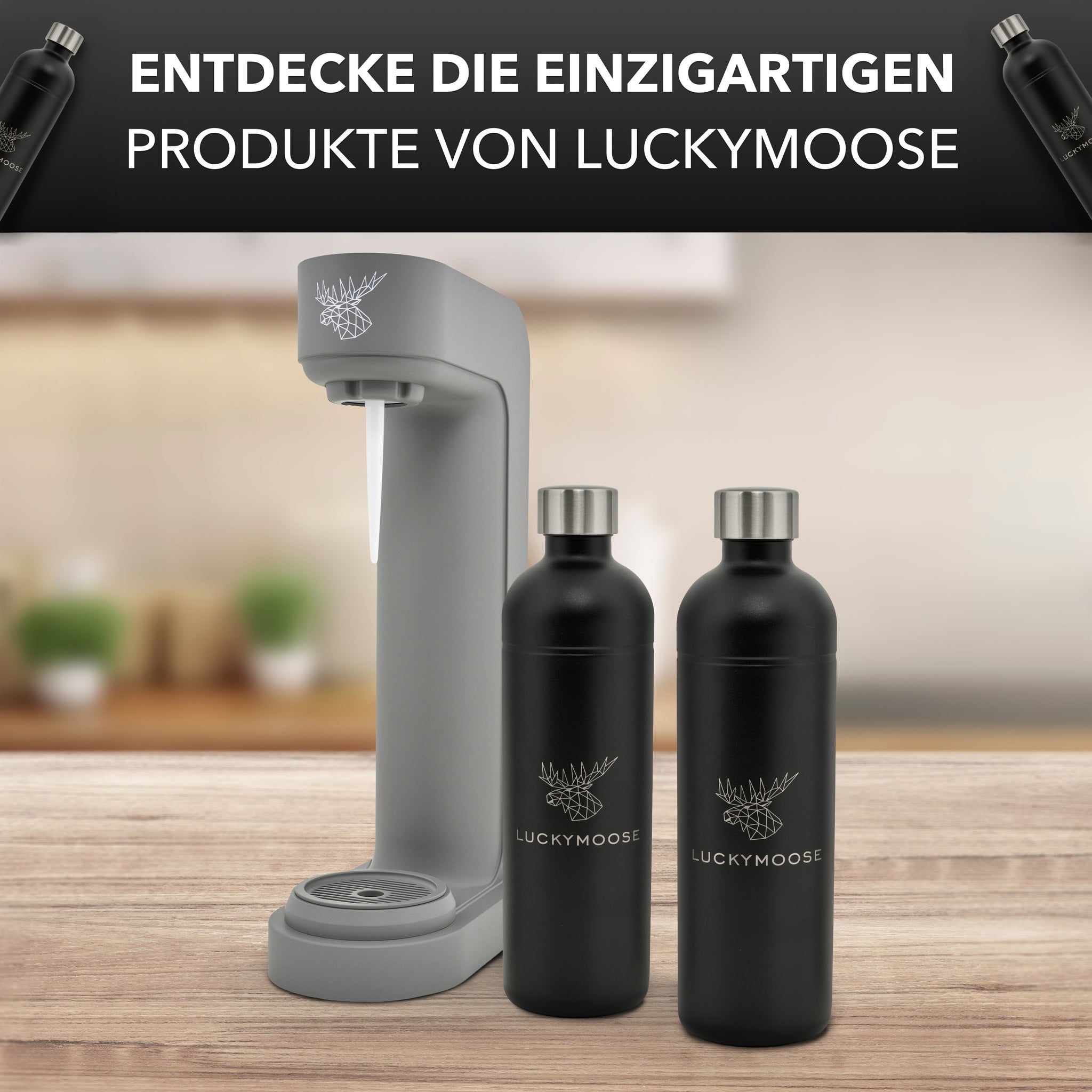 Infinity Wassersprudler mit 2x 1,25L Edelstahlflaschen