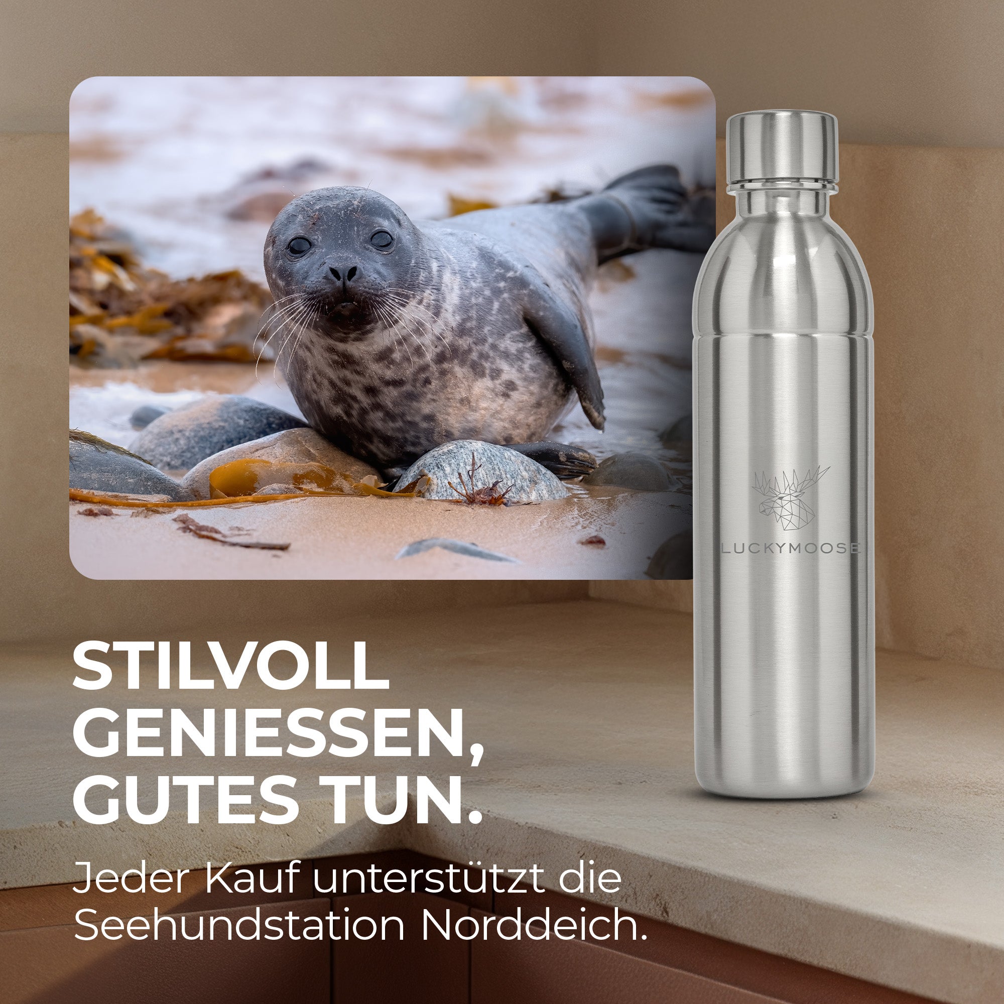 Infinity Edelstahlflasche 1,25L für Aarke, Philips, Brita