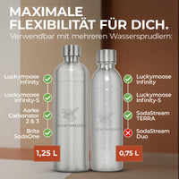 Infinity Edelstahlflasche 1,25L für Aarke, Philips, Brita