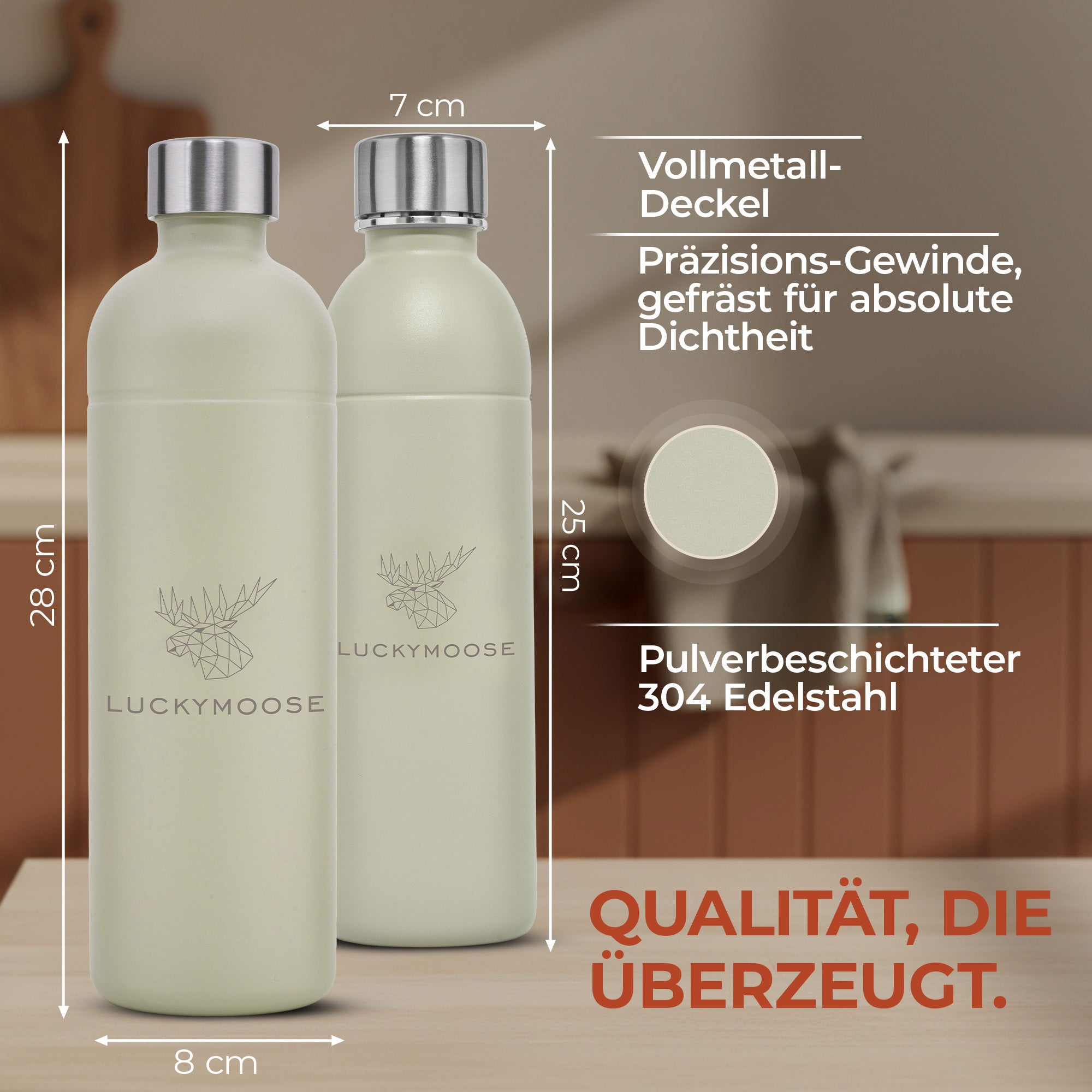 Infinity Edelstahlflasche 1,25L für Aarke, Philips, Brita