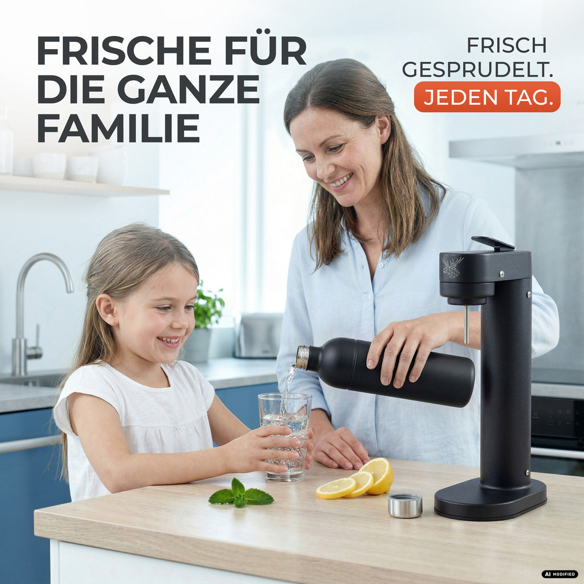 Infinity-S Wassersprudler mit 1,25L Edelstahlflaschen