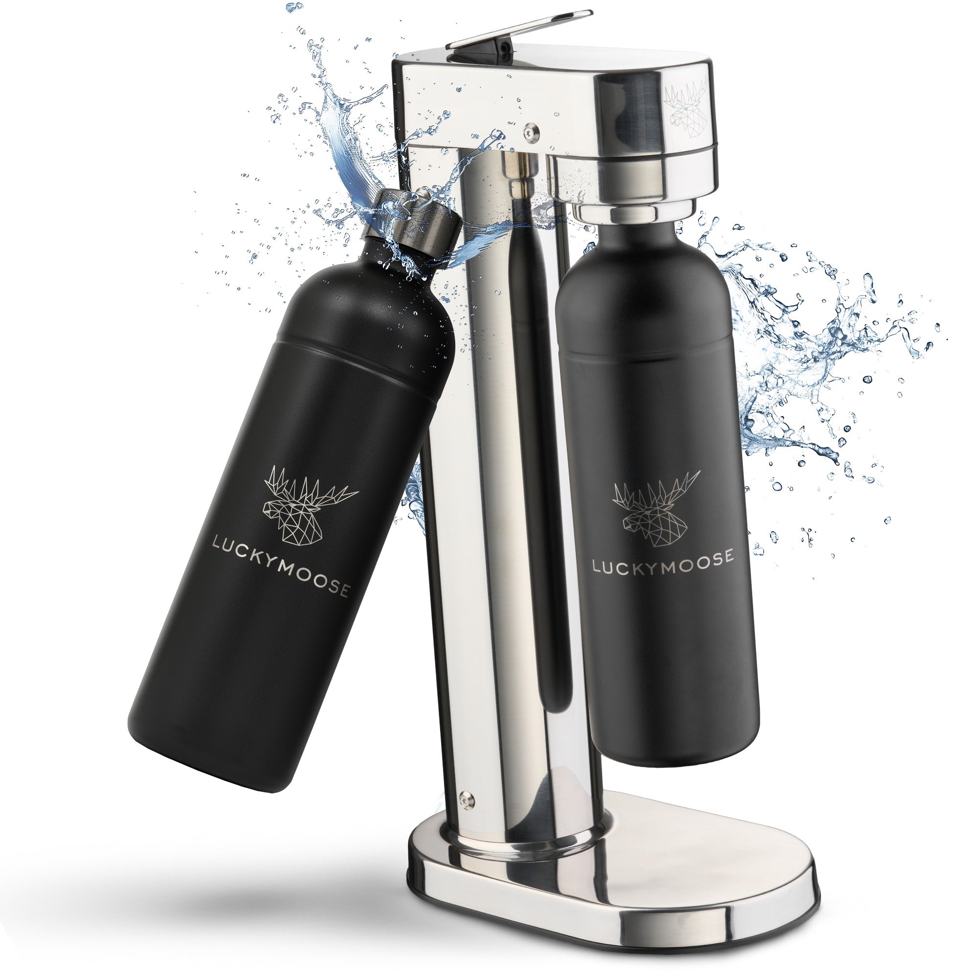 Infinity-S Wassersprudler mit 2x 1,25L Edelstahlflaschen