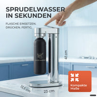 Infinity-S Wassersprudler mit 1,25L Edelstahlflaschen