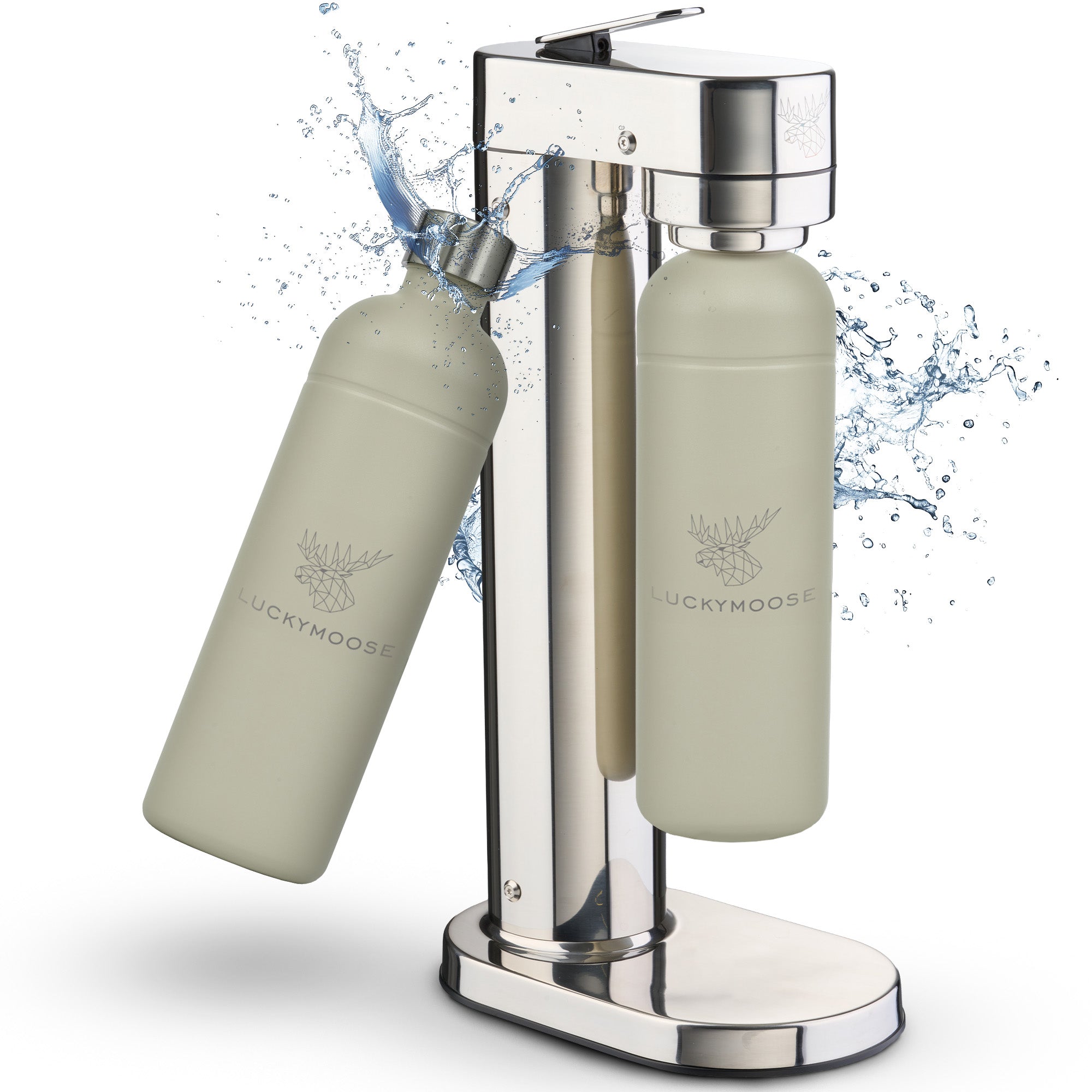 Infinity-S Wassersprudler mit 2x 1,25L Edelstahlflaschen
