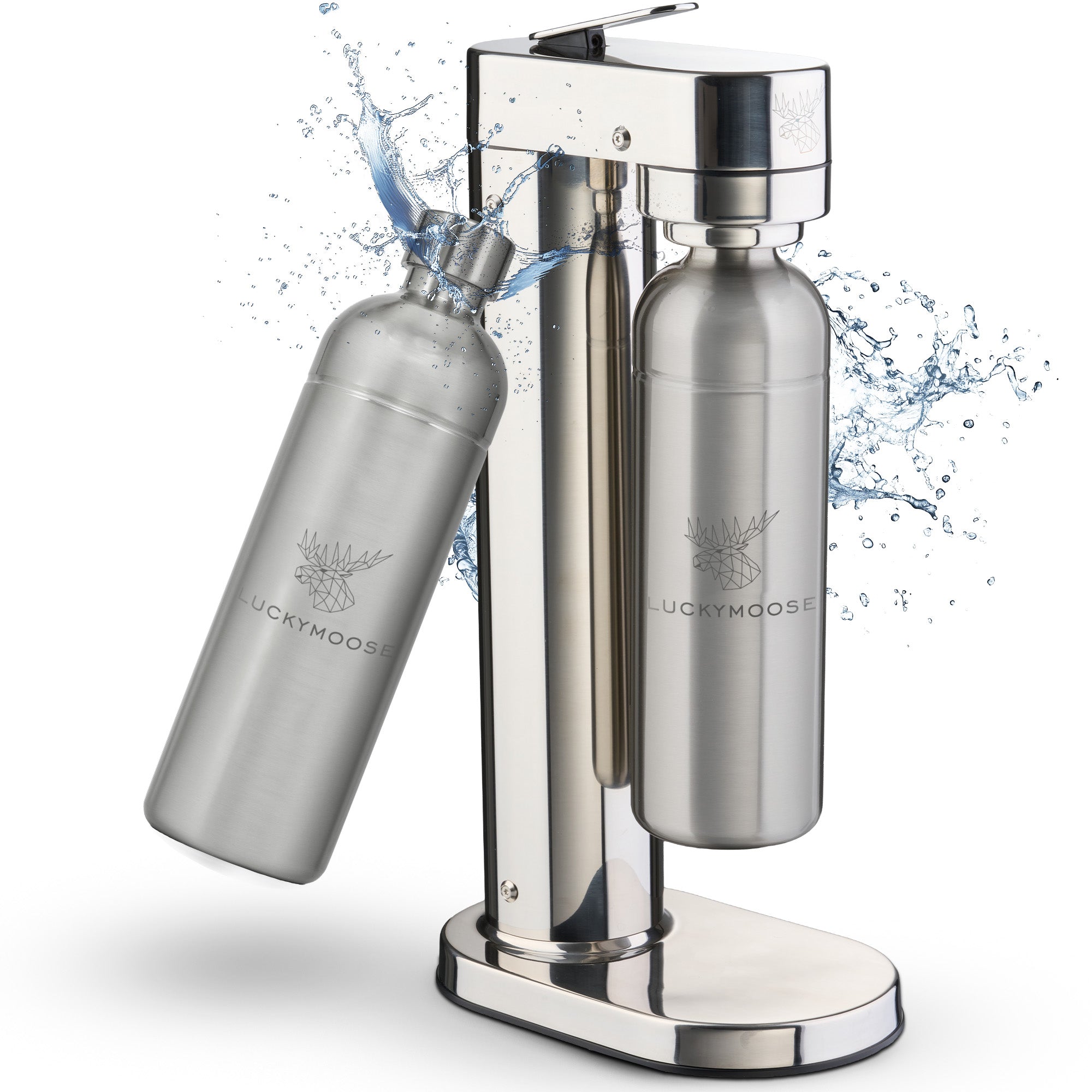 Infinity-S Wassersprudler mit 2x 1,25L Edelstahlflaschen