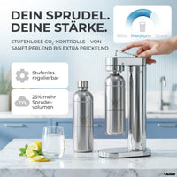 Infinity-S Wassersprudler mit 1,25L Edelstahlflaschen