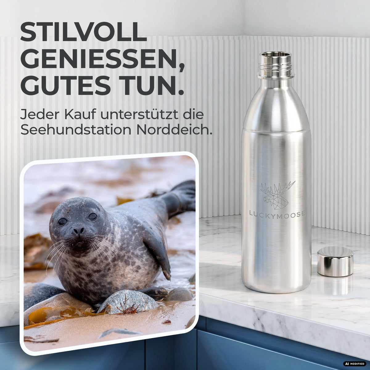 Bouteille en acier inoxydable Infinity pour 1,1L & 0,75L Sodastream TERRA & DUO