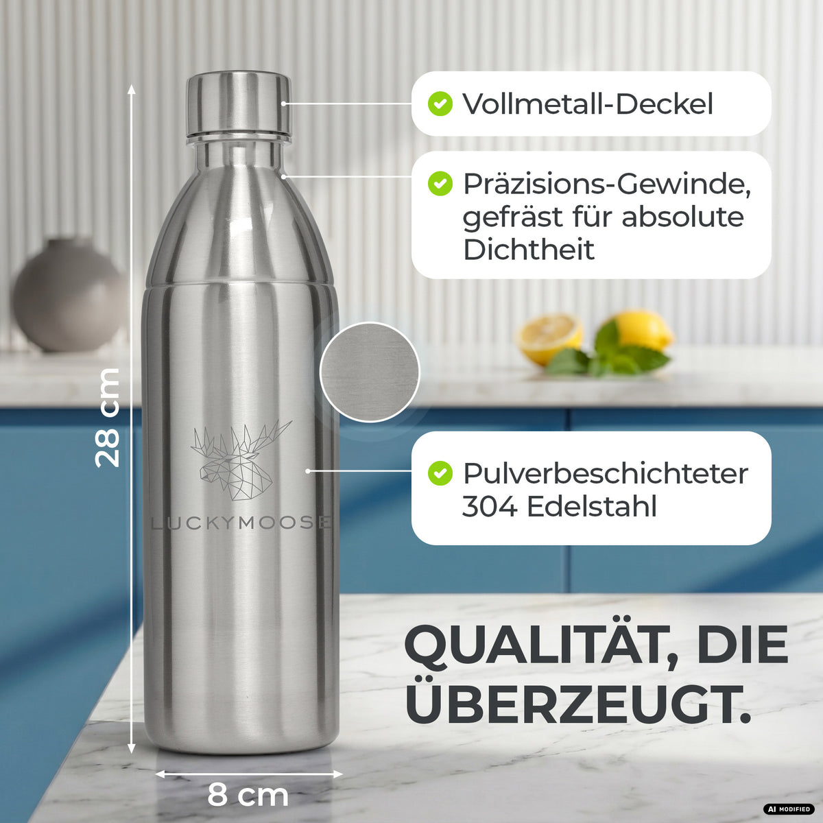 Bouteille en acier inoxydable Infinity pour 1,1L & 0,75L Sodastream TERRA & DUO