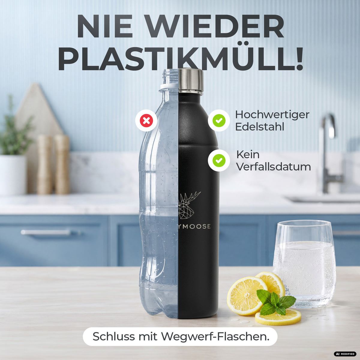 Bouteille en acier inoxydable Infinity pour 1,1L & 0,75L Sodastream TERRA & DUO