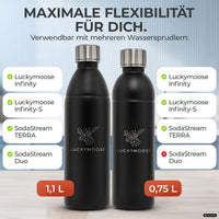 Bouteille en acier inoxydable Infinity pour 1,1L & 0,75L Sodastream TERRA & DUO