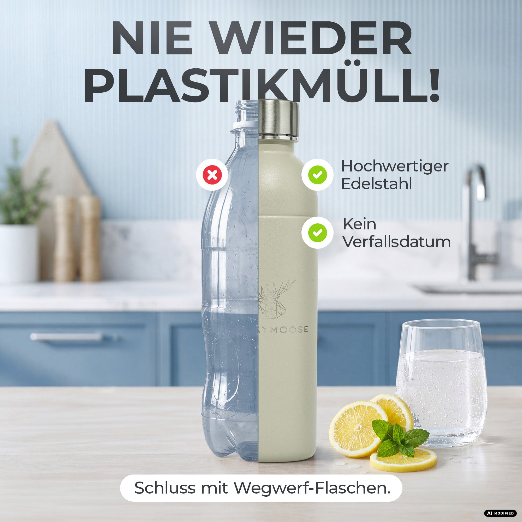 Bouteille en acier inoxydable Infinity pour 1,1L & 0,75L Sodastream TERRA & DUO