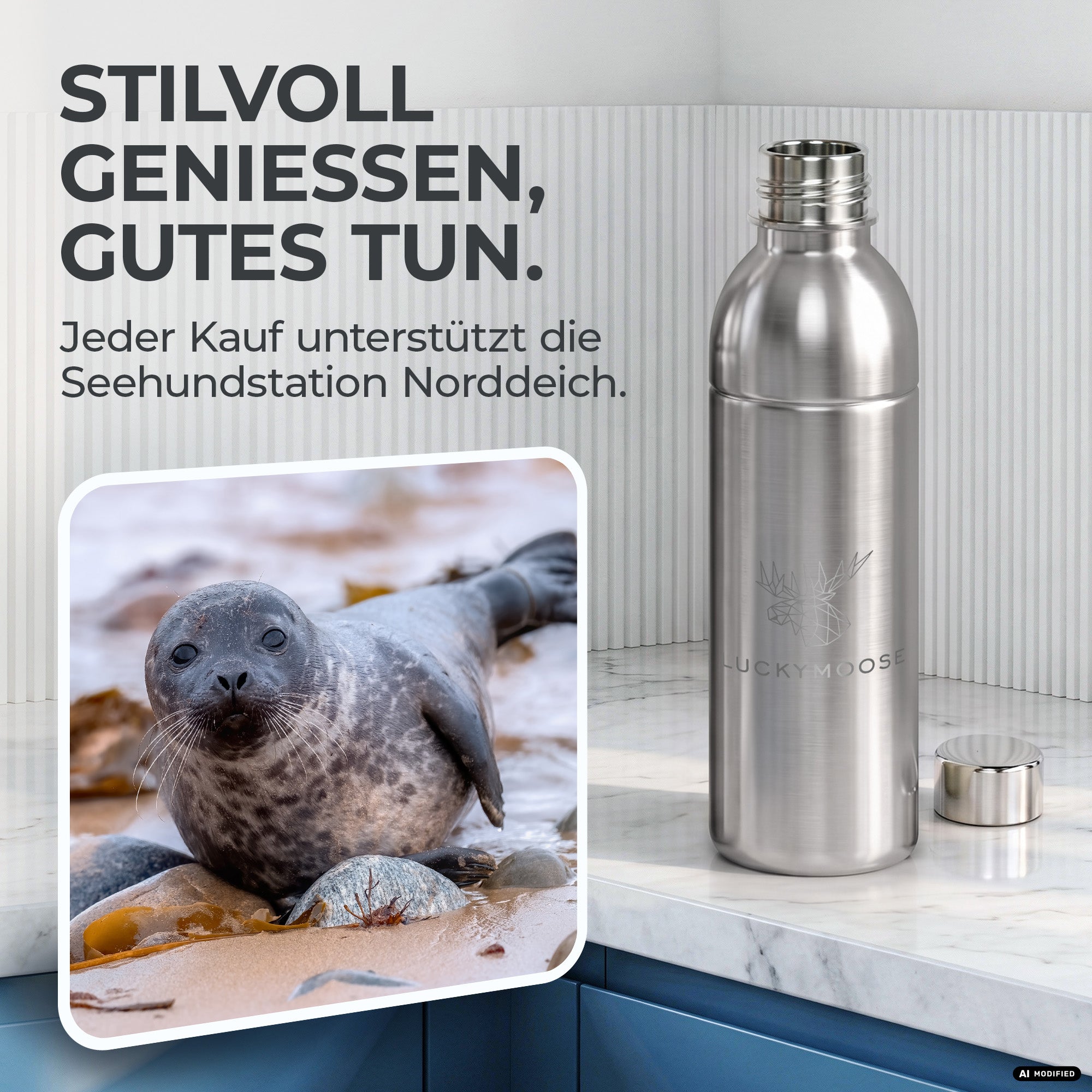 Bouteille en acier inoxydable Infinity pour 1,1L & 0,75L Sodastream TERRA & DUO