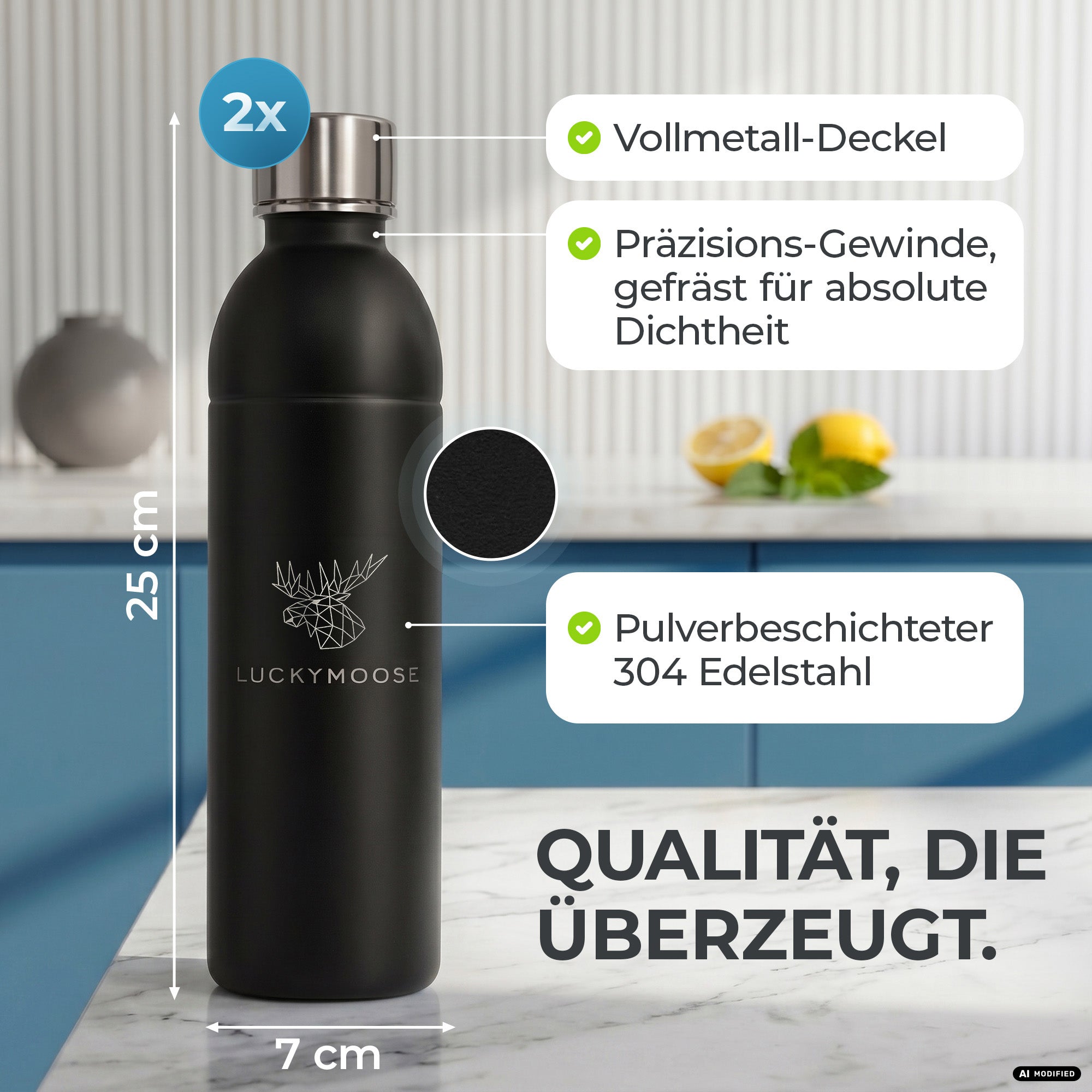 Bouteille en acier inoxydable Infinity pour 1,1L & 0,75L Sodastream TERRA & DUO